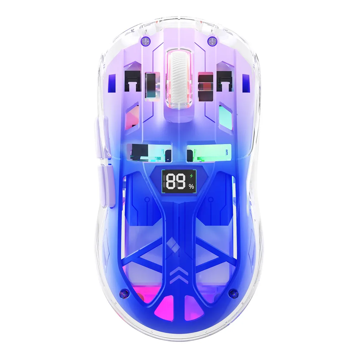 A2 Transparent Rgb Wireless Mouse With Battery Level Display